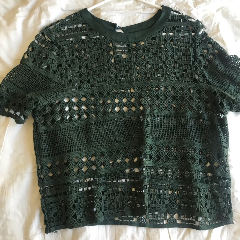 Olive Green Crochet Top